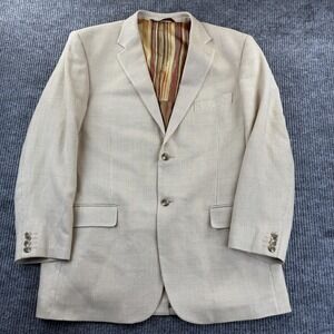 Pronto moda Elite Blazer 44L Beige Charles Silk Wool Linen Cashmere Lux‎ Italy